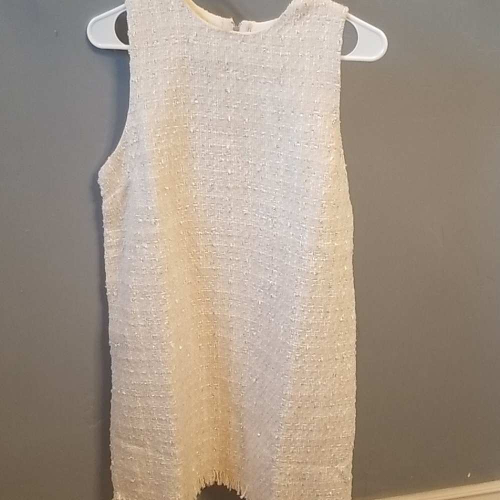 White tweed dress